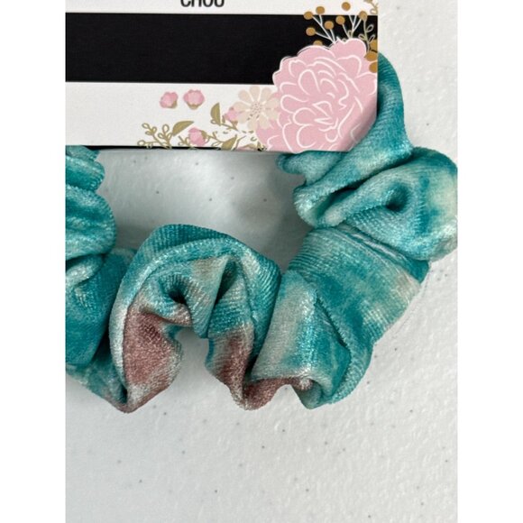 Scunci Velvet Velour Blue Tie Dye Hair Scrunchie Womens - Picture 3 of 3